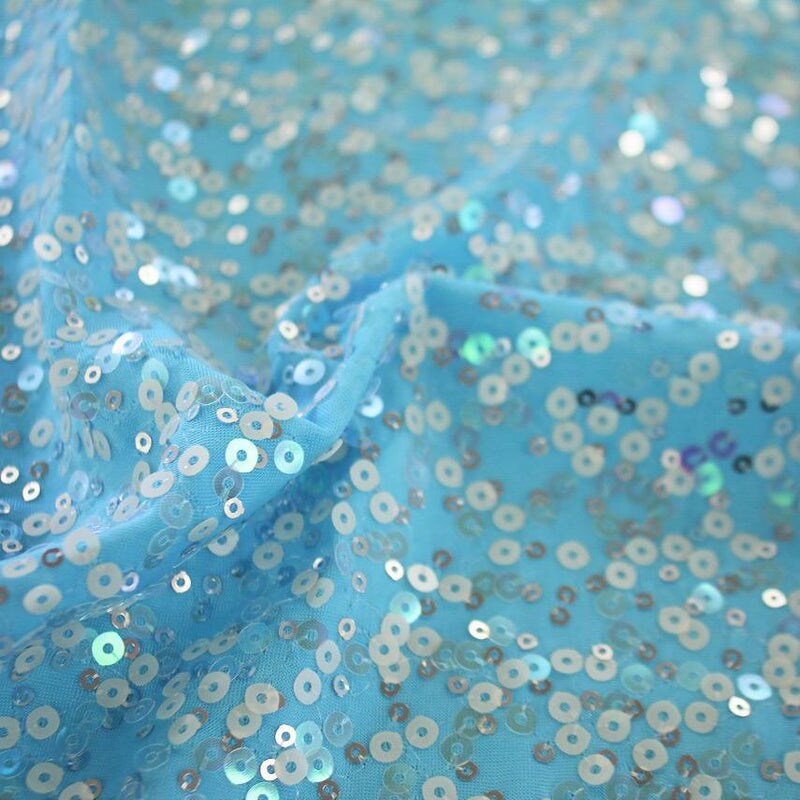 1 Yard Darling Spandex Sequin Fabric 2-Way Stretch Embroidered Polyester Blend 46/47 Width
