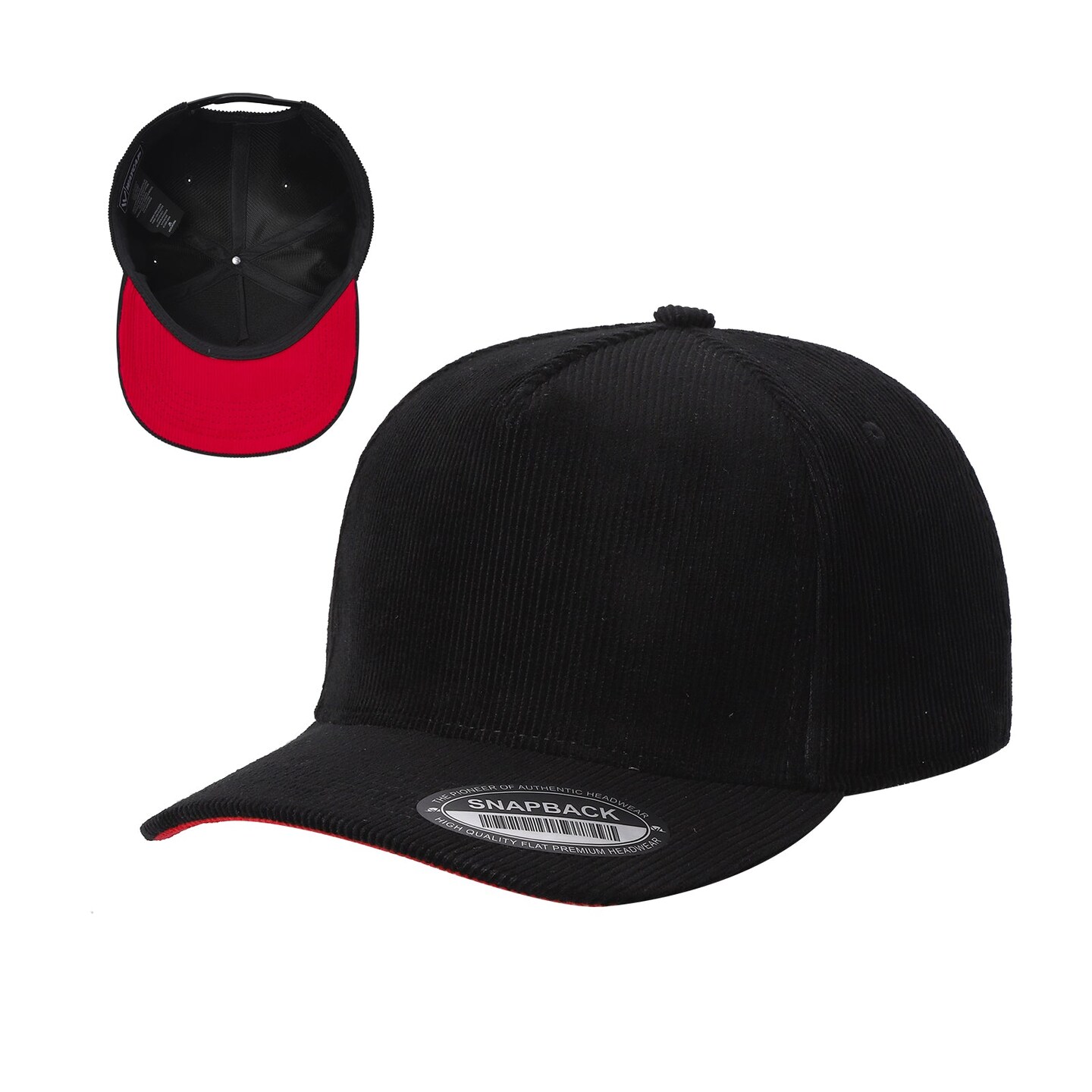 12 pack:5FC All Corduroy Snapback Hat, Color: BLK/RED | Michaels