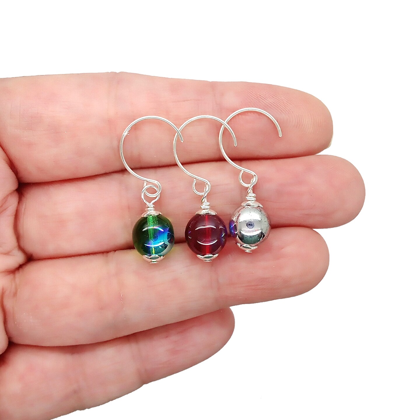 Red Green &#x26; Silver Miniature Christmas Ornaments, 1:12 Scale, 8 pcs, Adorabilities