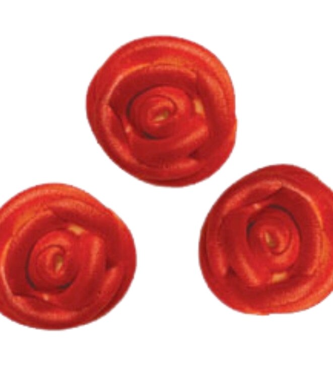 Edible Decorations Rose 1in Red 6-Count