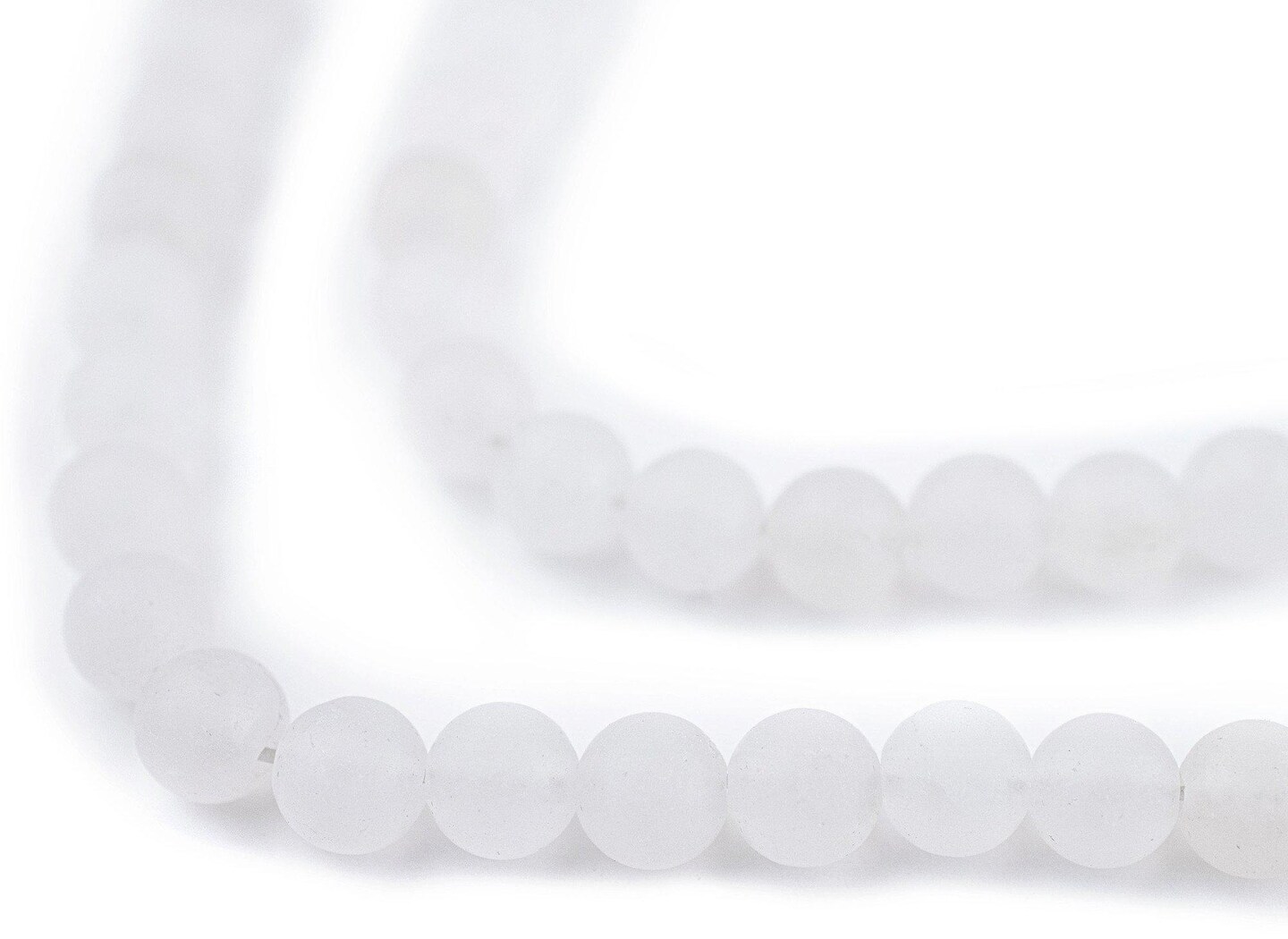 The Bead Chest Matte Round White Jade Beads (6mm): Organic Gemstone Round Spherical Energy Stone Healing Power Crystal for Jewelry Bracelet Mala Necklace Making