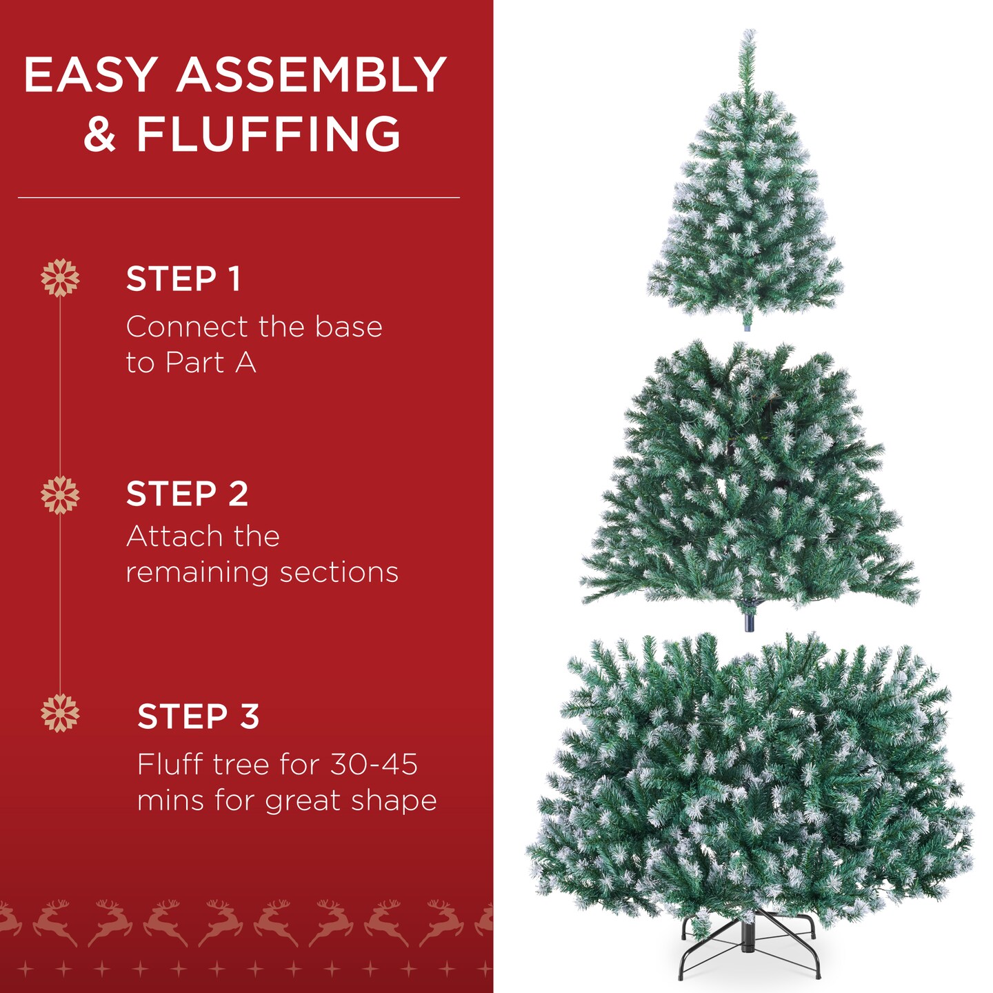 Best Choice Products Artificial Frosted Christmas Tree, Premium Unlit Spruce Design, Dense Branches – Blue Spruce