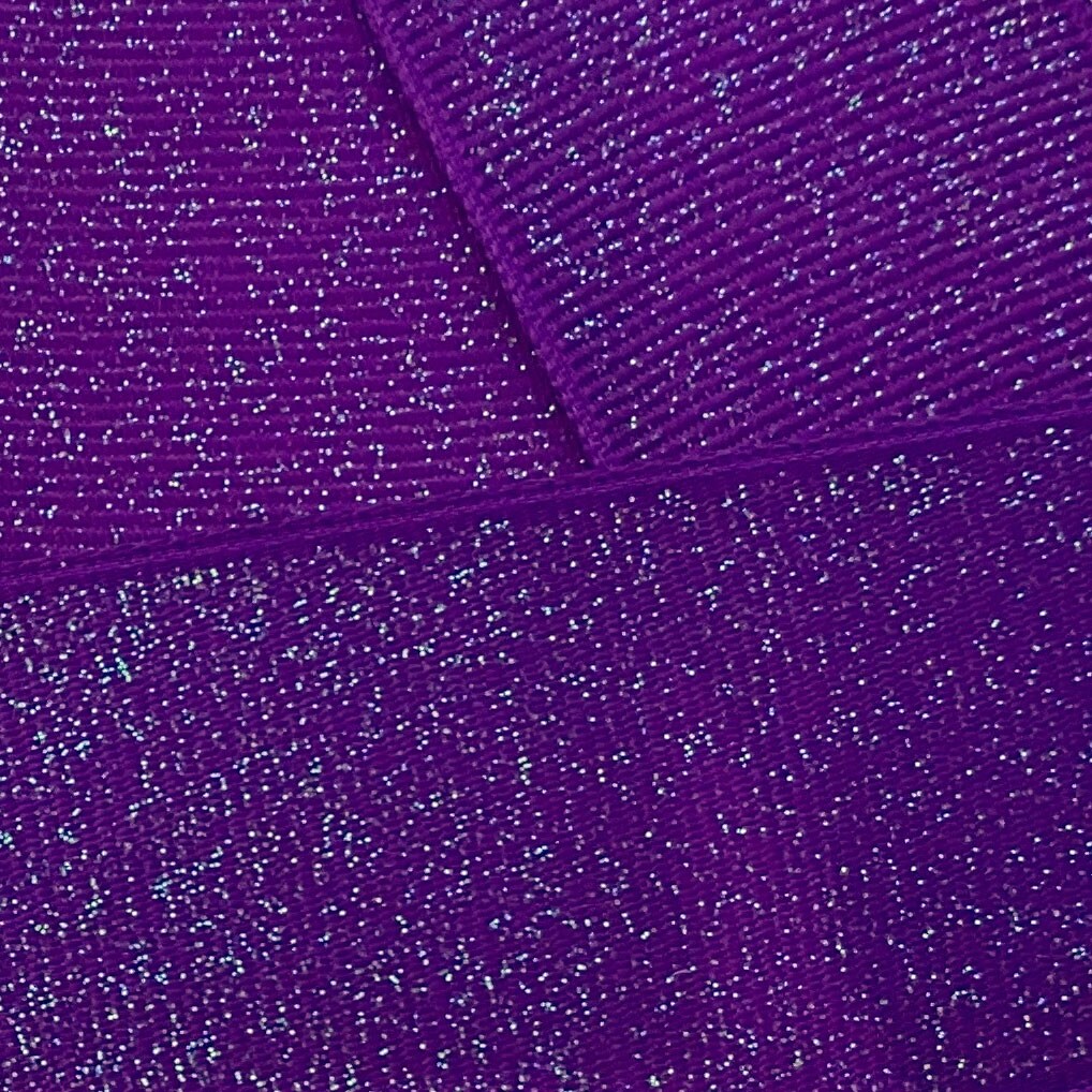 7/8&#x22; Dazzle Grosgrain Glitter Ribbon 465 Purple 5 Yard