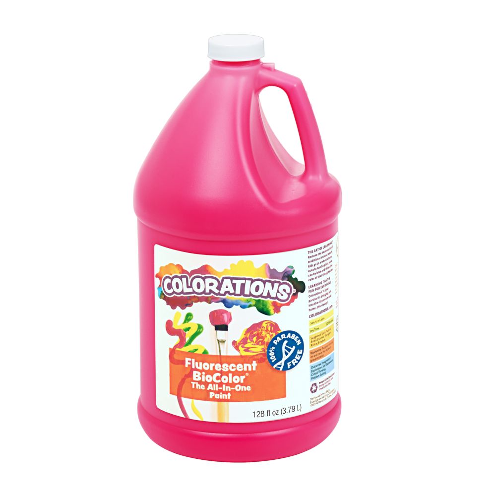 Colorations Paraben-Free Fluorescent BioColor Paint- Neon Magenta, 1 Gallon