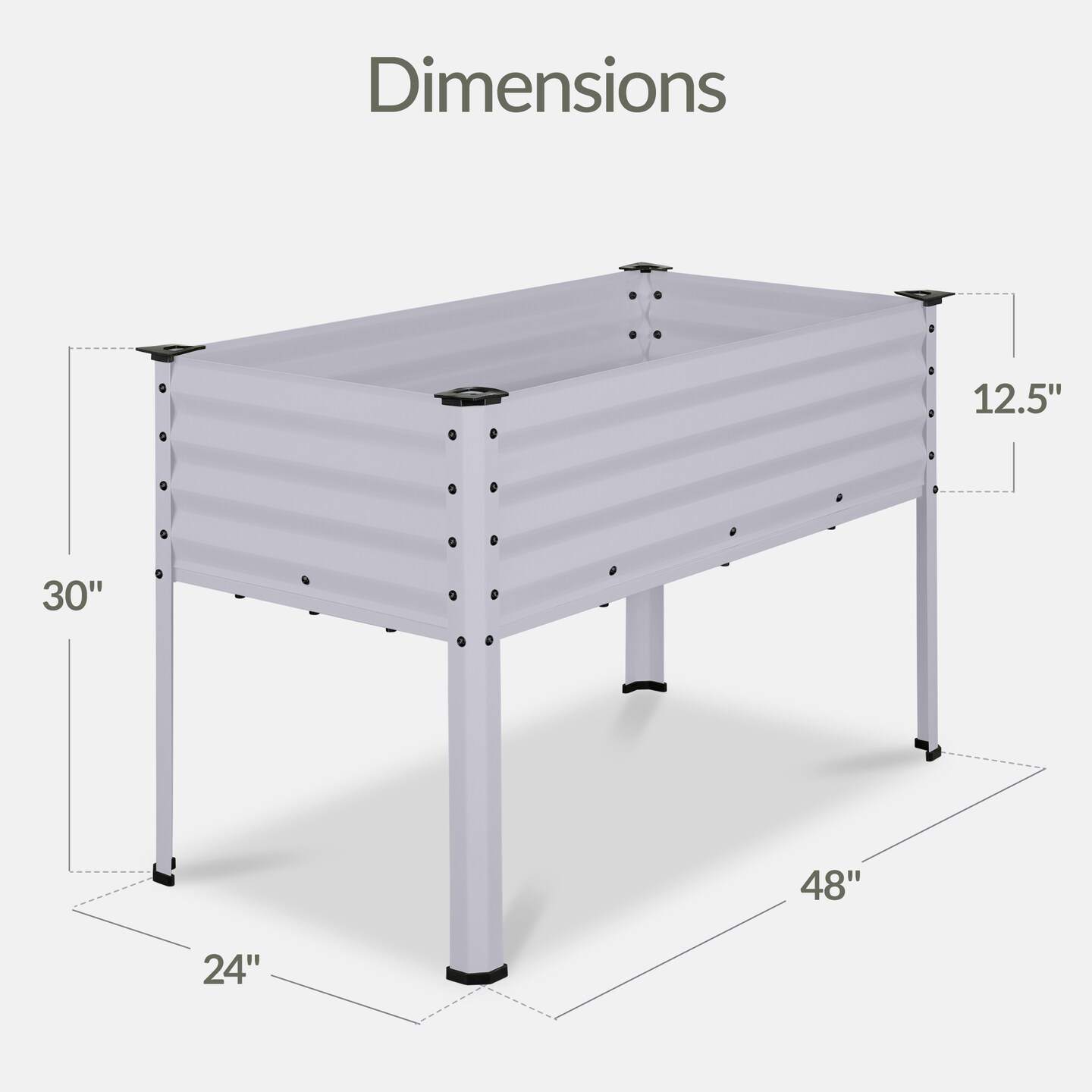 Best Choice Products 48x24x30in Elevated Galvanized Metal Garden Bed w/ Corner Protectors