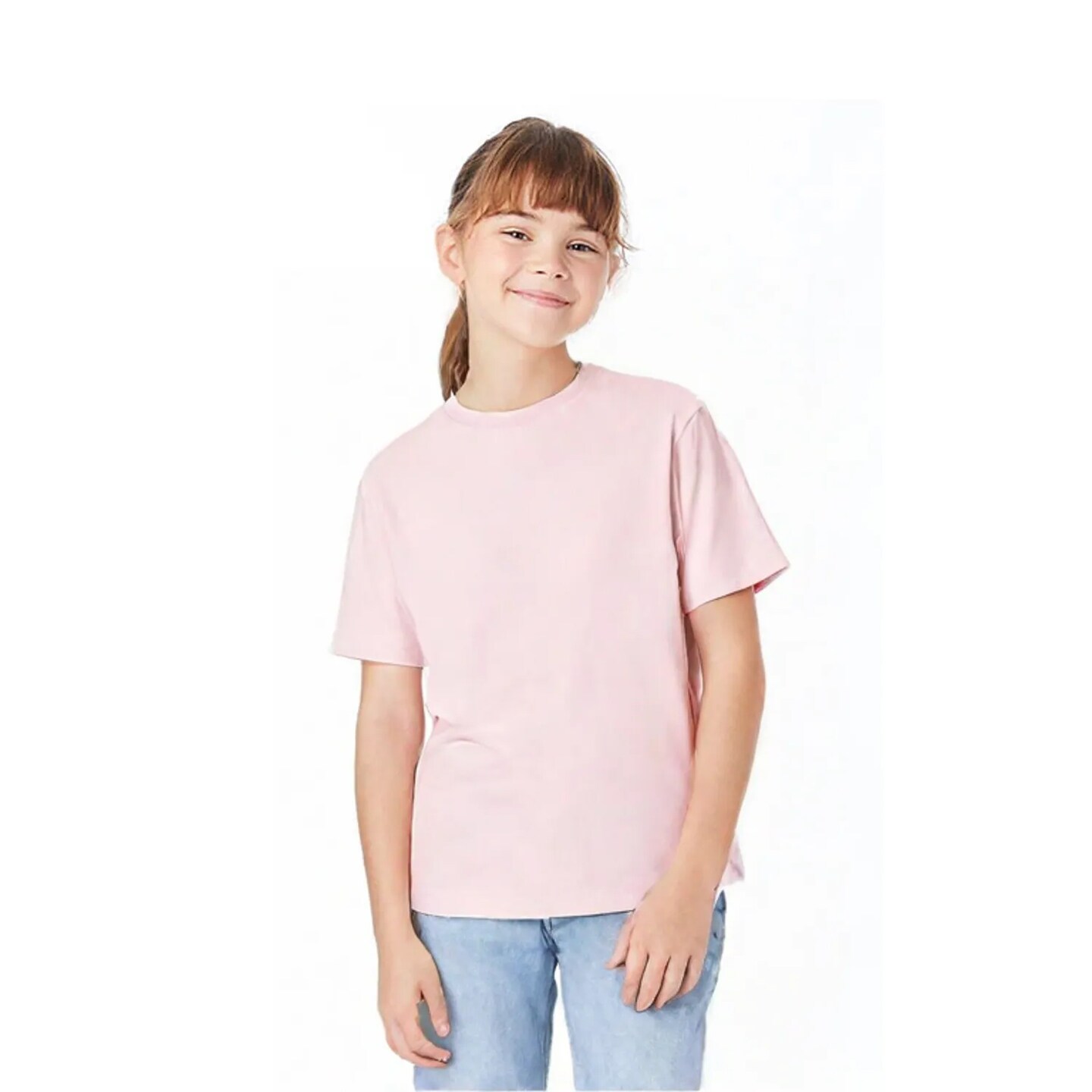 BELLA + CANVAS Youth 6 oz Heavyweight Crewneck Short Sleeve Durable Cotton T-Shirt for Everyday Wear