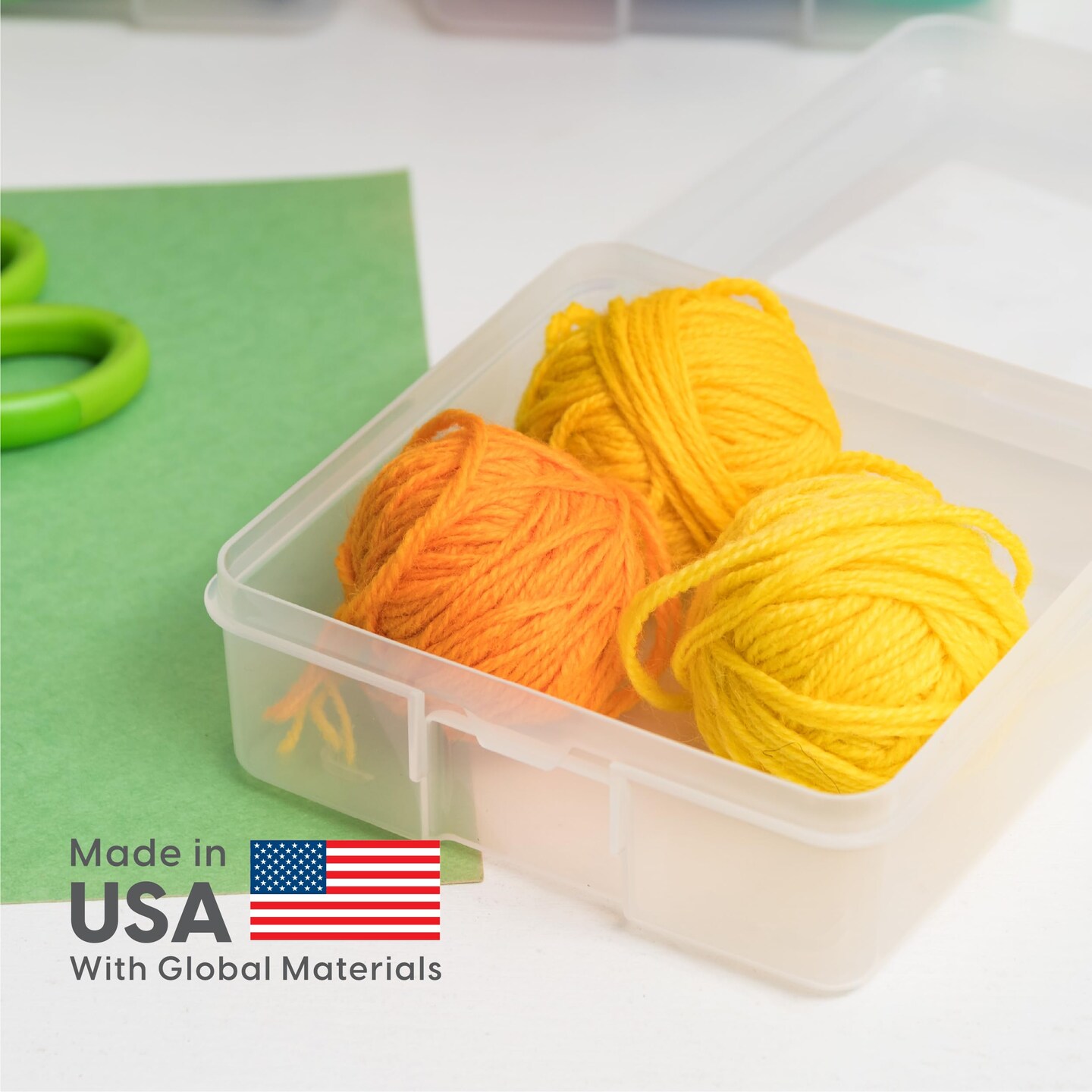 Pencil Case Boxes, 10-Pack, |Made in USA|, Plastic Bead Organizing Containers with Snap Lid for Arts, Crafts, Ephemera, Stickers, & Dance Cheer, Clear - Small