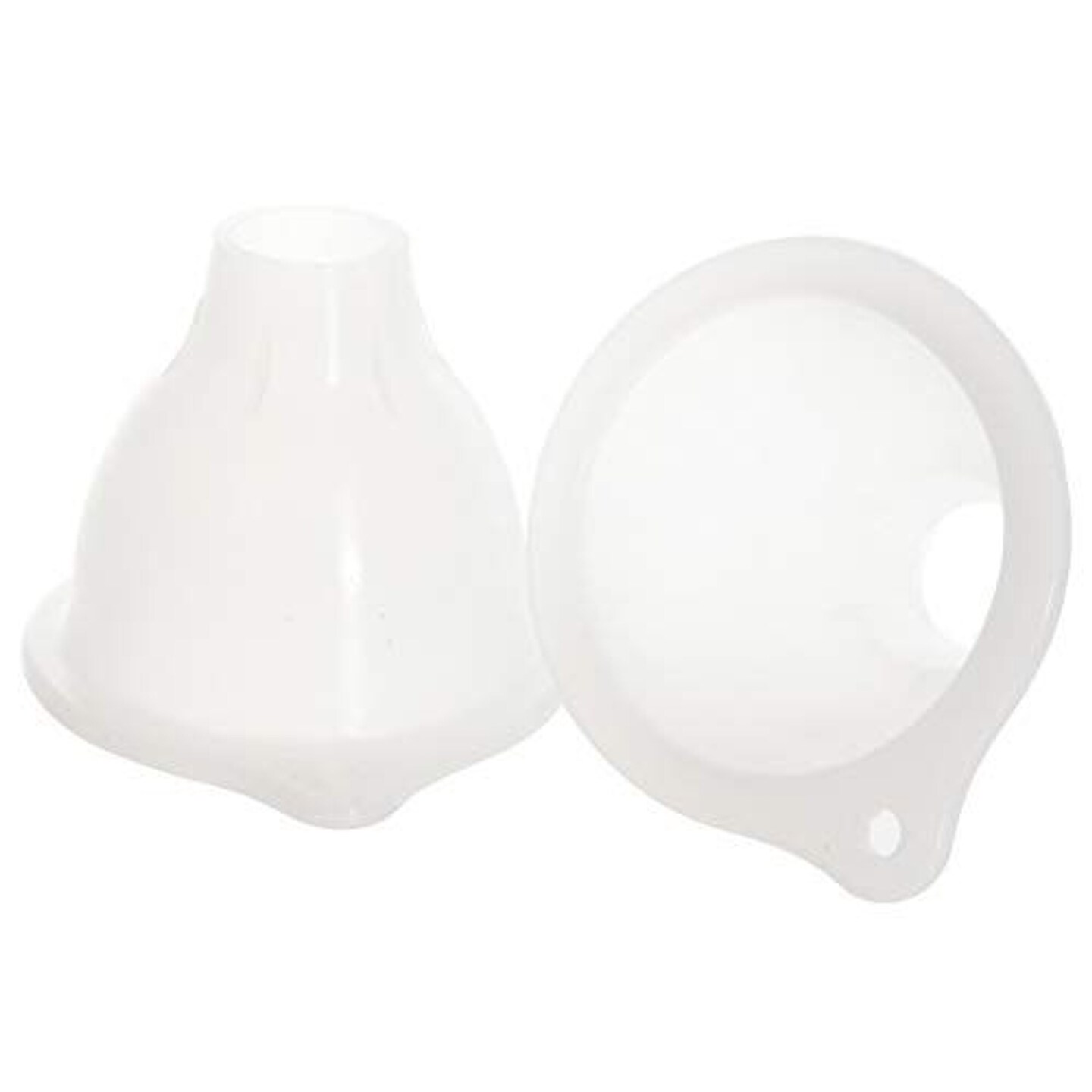 Impresa Silicone Wide Mouth Funnel - Squeeze Bottle Funnel for Thick Liquids - Flexible BPA-Free Silicone Design - Dishwasher Safe Multipurpose Tool - Clear White, 3.25" Opening, 1.25" Stem