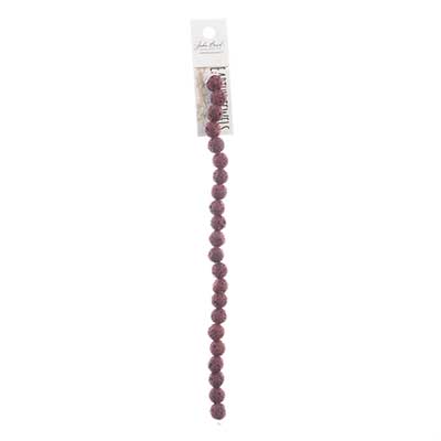 John Bead Earth's Jewels 8in 8mm Round Lava Stone Semi-Precious Natural Bead Strand
