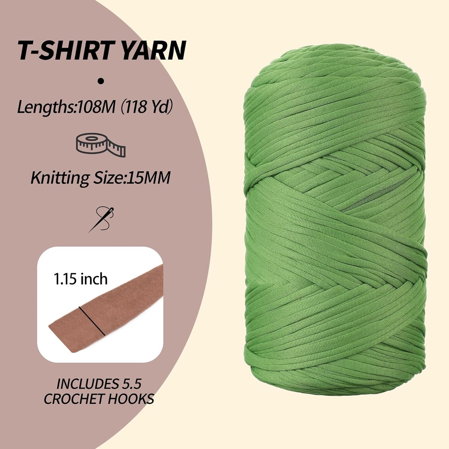 Crochet Cloth T-Shirt Yarns - 400g/118 Yards (Pink)