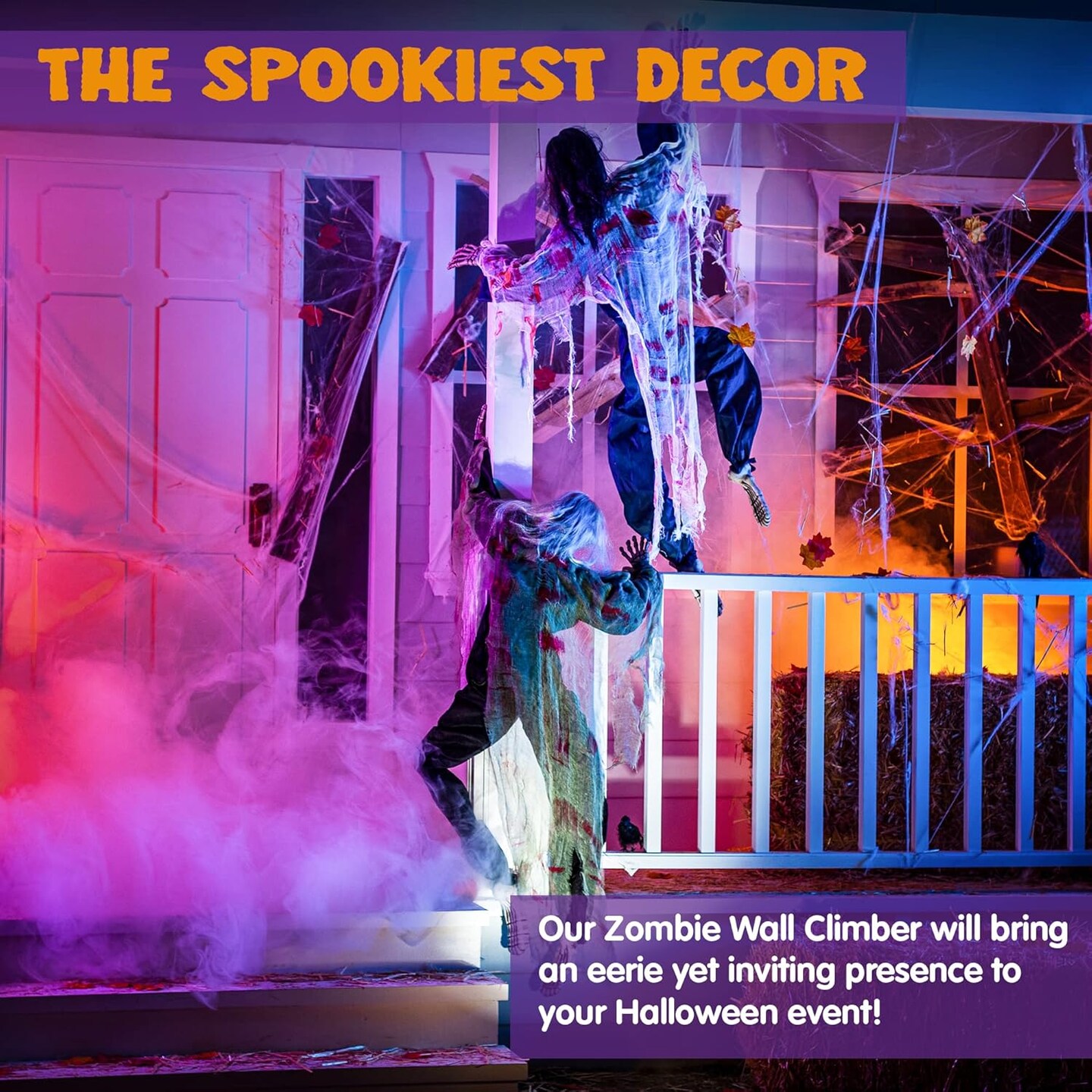 2 Pack 47&#x22; Halloween Climbing Zombies Wall Decoration