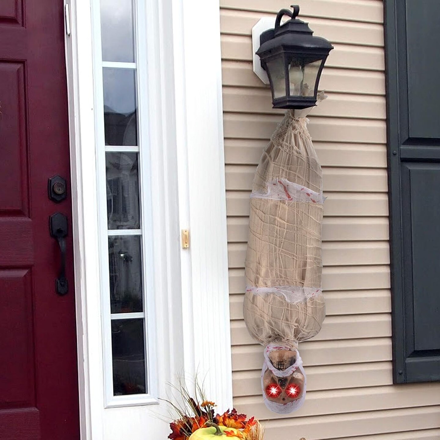 35" Halloween Animated Hanging Cocoon Corpse Decoration