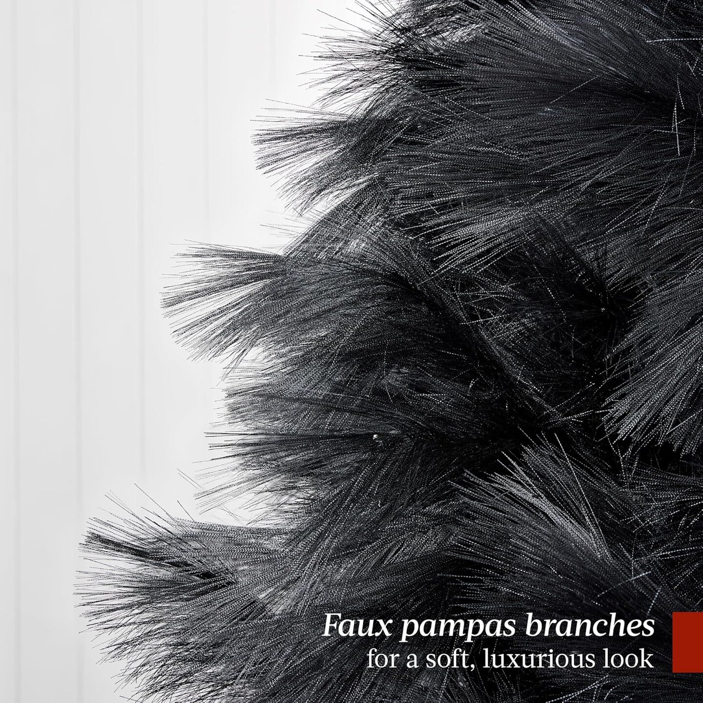 Artificial Pampas Christmas Tree, Deluxe Unlit Holiday D&#xE9;cor with Metal Base, Easy Assembly for Holiday or Home decor