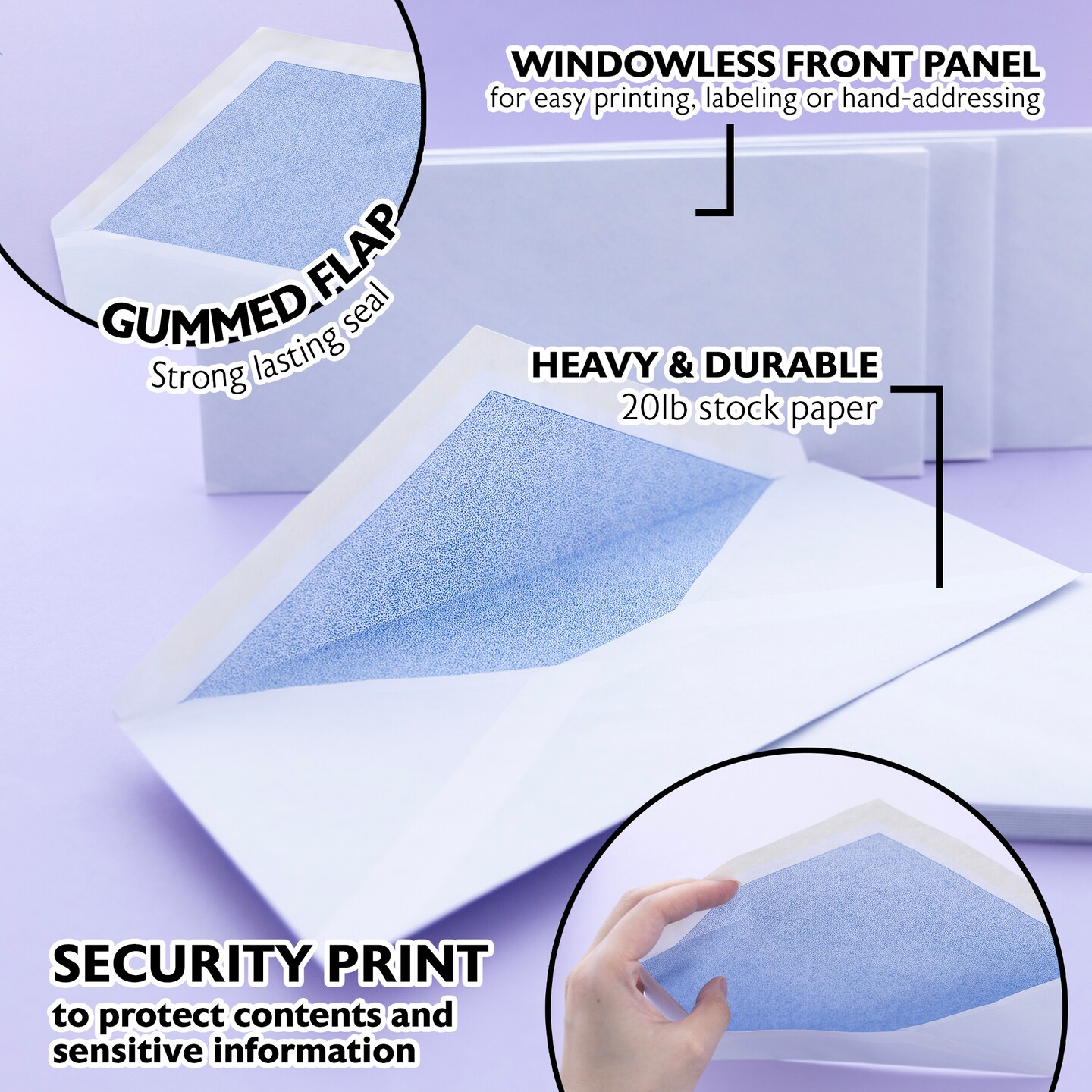 BAZIC #10 Gummed Closure Security Envelope (40/Pack)