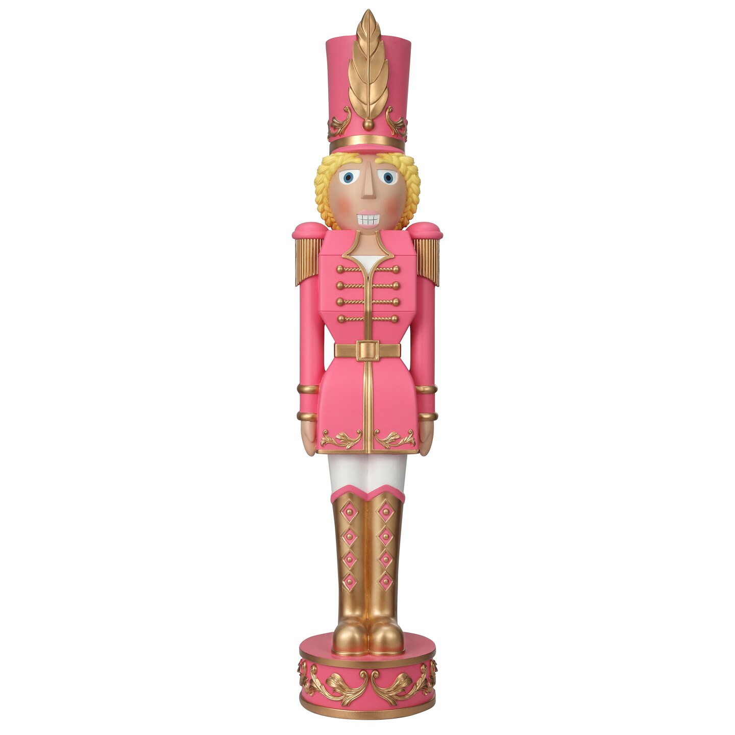 Haute Decor 37-INCH Tall Decorative Christmas Female Nutcracker -  Pink/Gold - Solid Resin Construction Large Christmas Nutcracker
