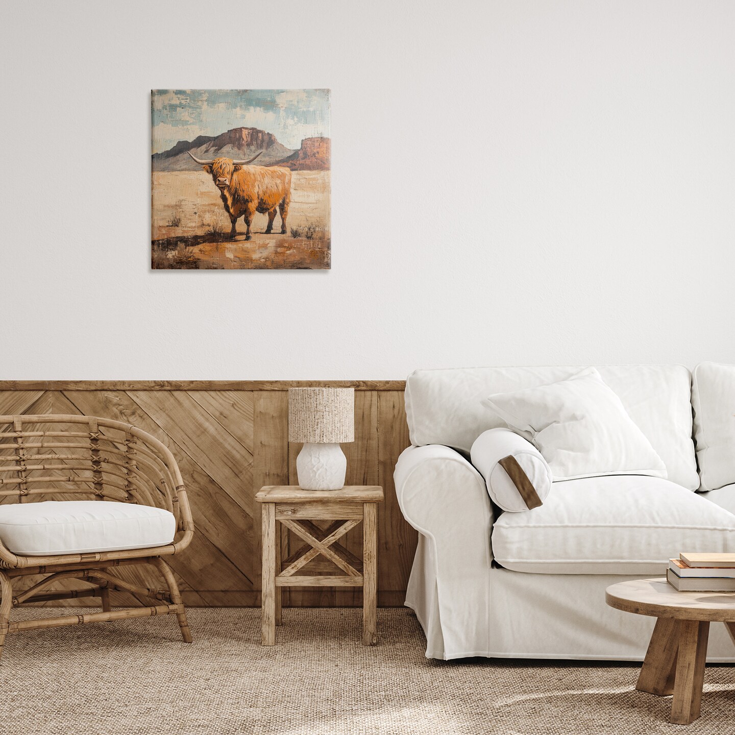 Stupell Industries Cow Of The Desert Canvas, design by Petal Prints Design