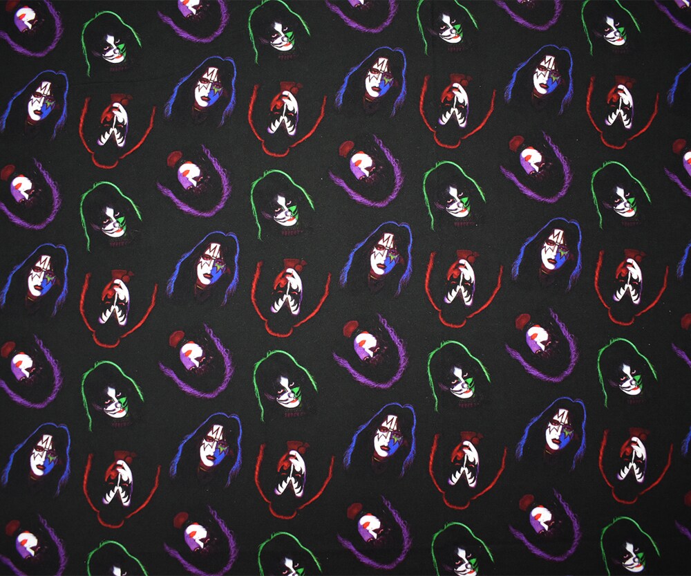 Black-Purple-Multi Cotton Kiss Printed Quilting Woven Fabric By the Yard