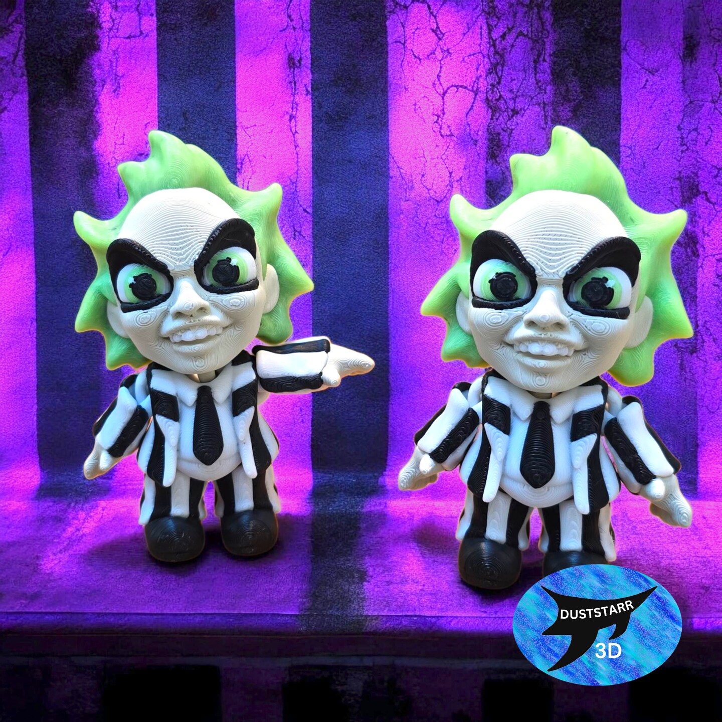 3d Printed Beetlejuice Figure, Articulated Beetlejuice 3d Printed