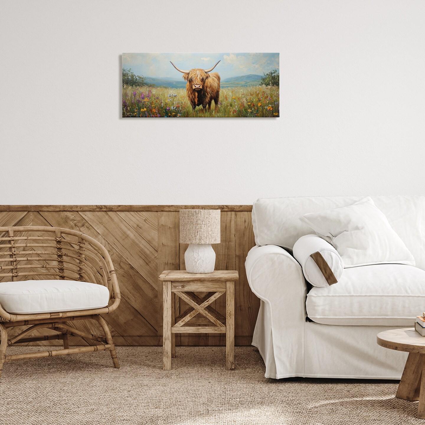 Stupell Industries Shaggy Highland Cow Canvas, design by Petal Prints Design
