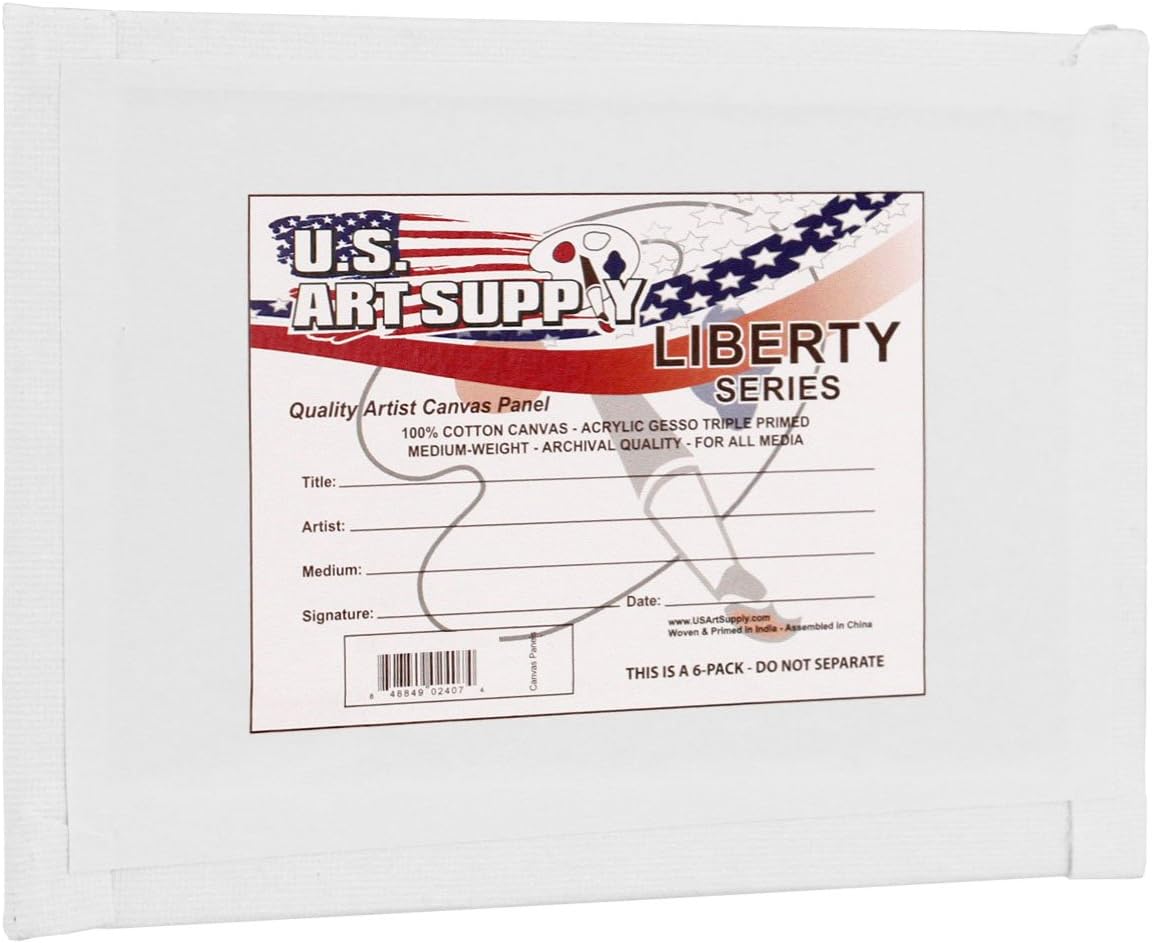 Acid Free Canvas Panel Boards for Painting 12-Pack(White)