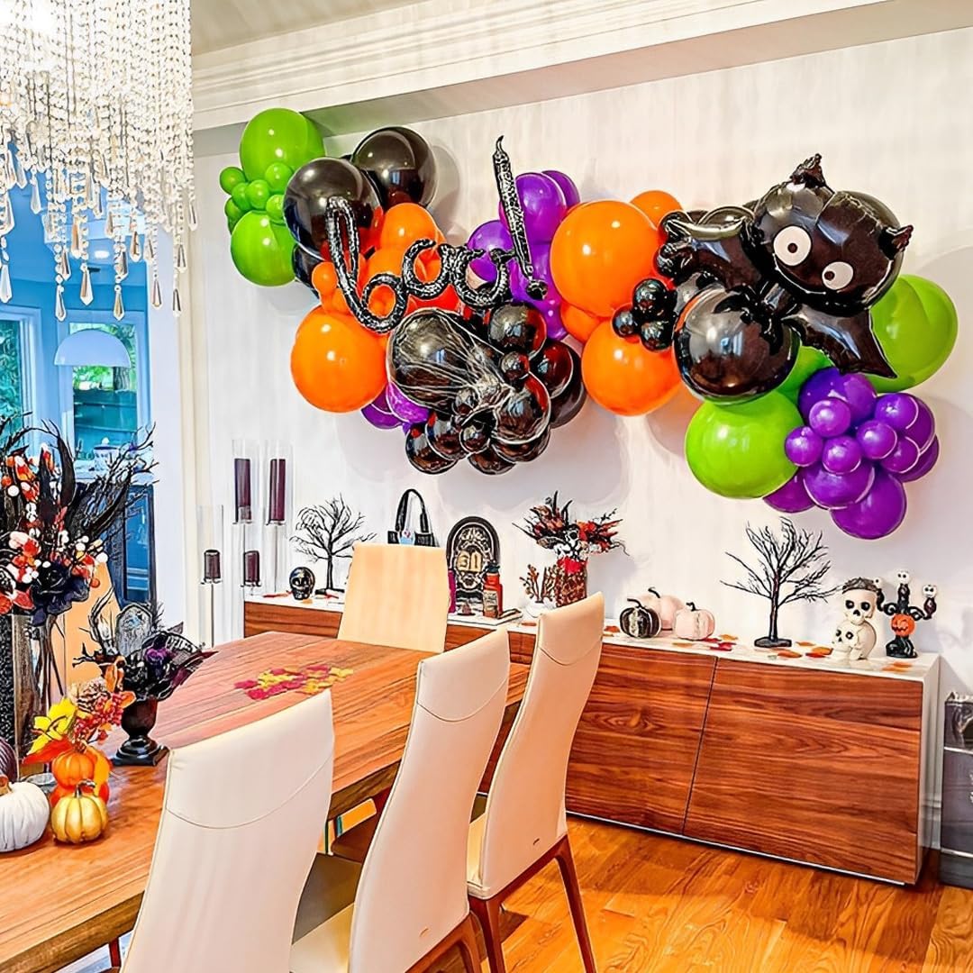 Halloween Party Balloons (Black Orange)