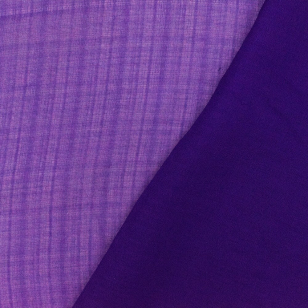 Deep Indigo Purple Solid Cross-Hatch Polyester Chiffon Woven Fabric By the Yard