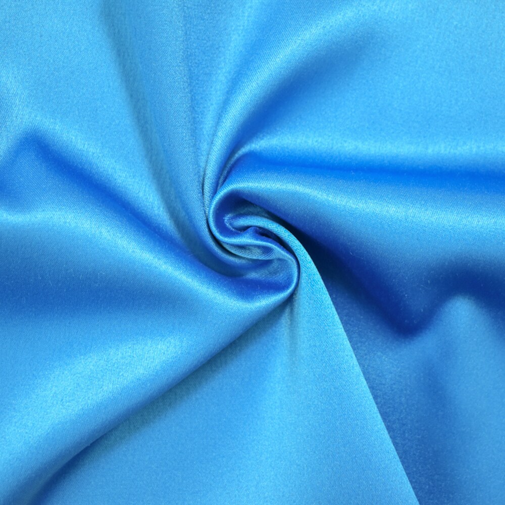 Peacock Blue Polyester Stretch Lamour Satin Woven Fabric By the Yard