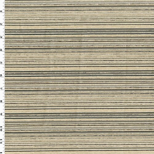 Gray/Black/Beige Multi Stripe Chenille Decorating Fabric By the Yard