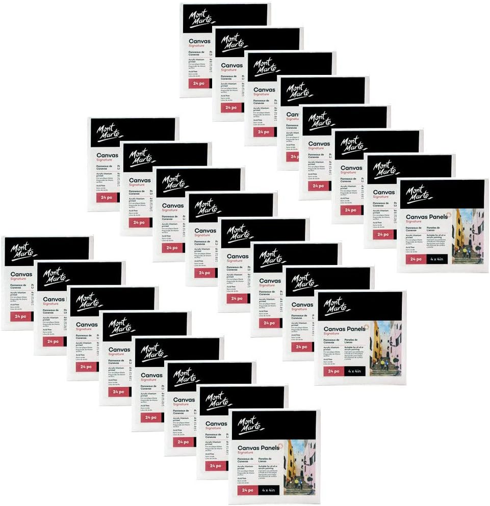 Canvas Panel Great for Students to Professional Artists(White - 24 Pack)