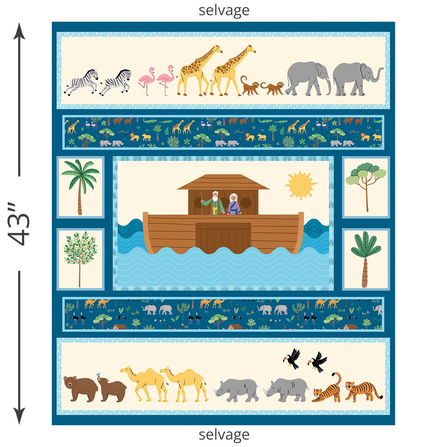 Two by Two Panel (pd16687-panel) | Two by Two | Cayla Naylor Designs | Riley Blake