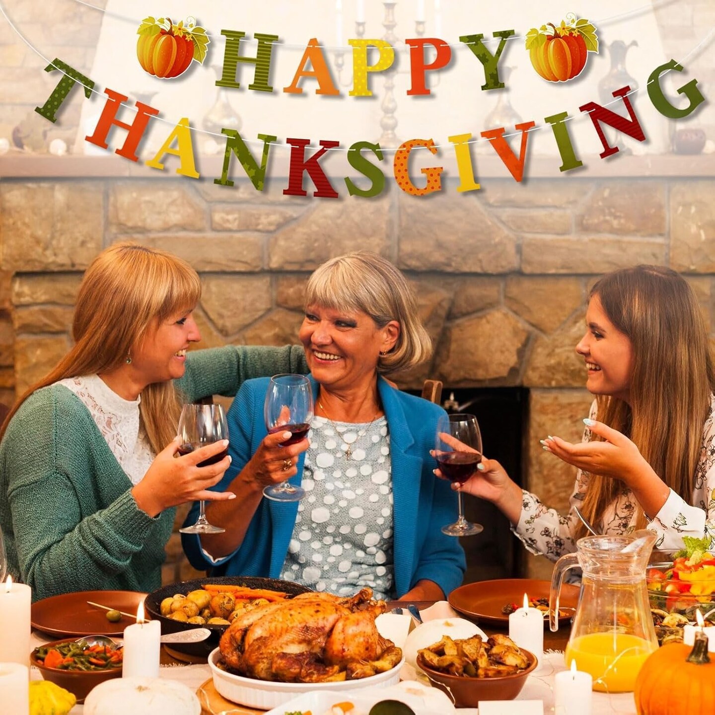 Happy Thanksgiving Banner (Multi Color)