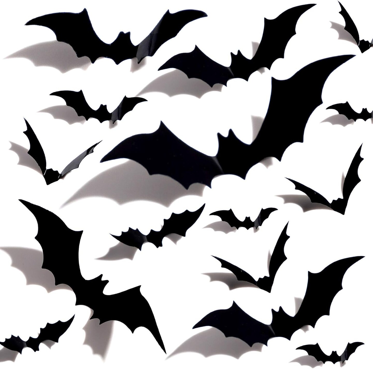 Michaels, 60PCS 3D Halloween Bat Wall Stickers – Realistic PVC Black Flying Bat Decorations in 4 Sizes, Removable DIY Bat Decals for Windows, Walls, Doors & Indoor Halloween Party Decor – Category: Halloween Decorations