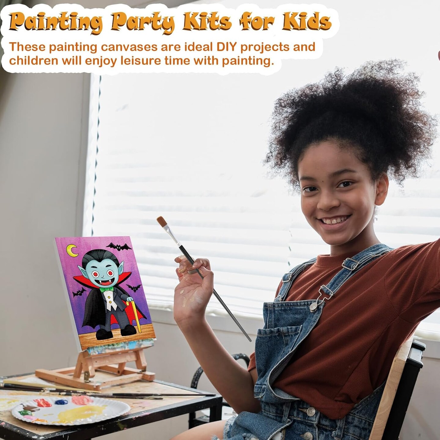 12 Packs Pre Drawn Canvas to Paint(Halloween)