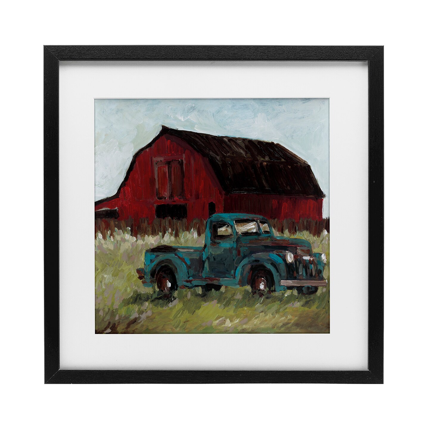Stupell Industries Truck & Red Barn Framed Print Under Glass, design by Wani Pasion