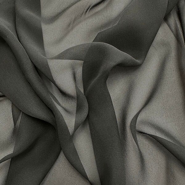 Dark Gray Woven Silk Chiffon Fabric By the Yard