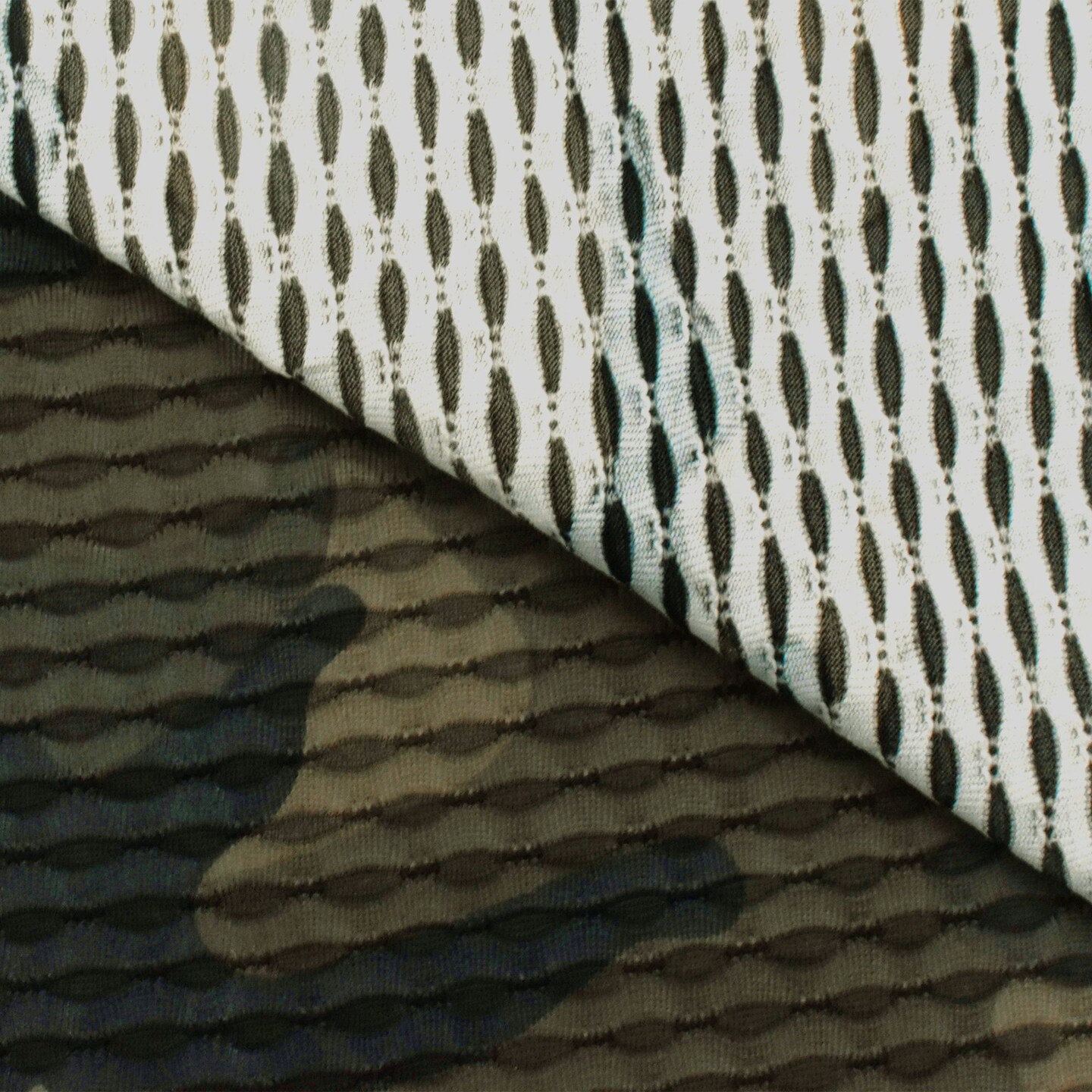 Army Green-Multi Famous Maker Stretch Camouflage Printed Mesh Yoga Fabric By the Yard