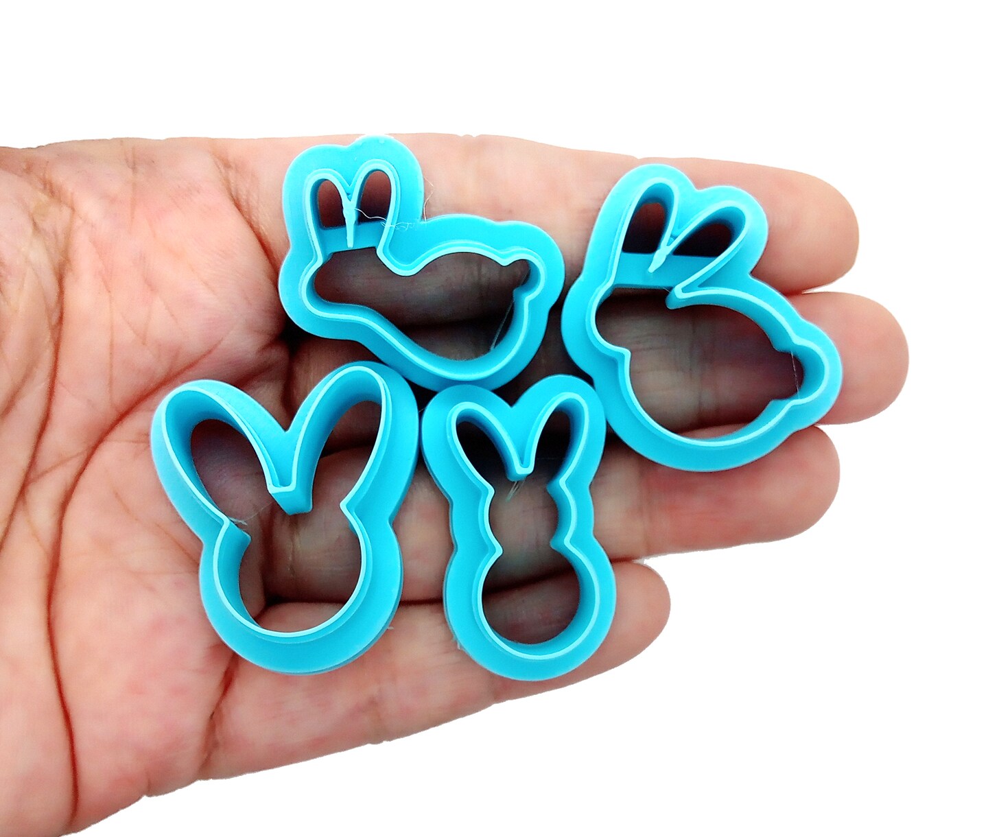 Cute Bunny Shape Clay Cutters for Easter, 4 pc, Adorabilities