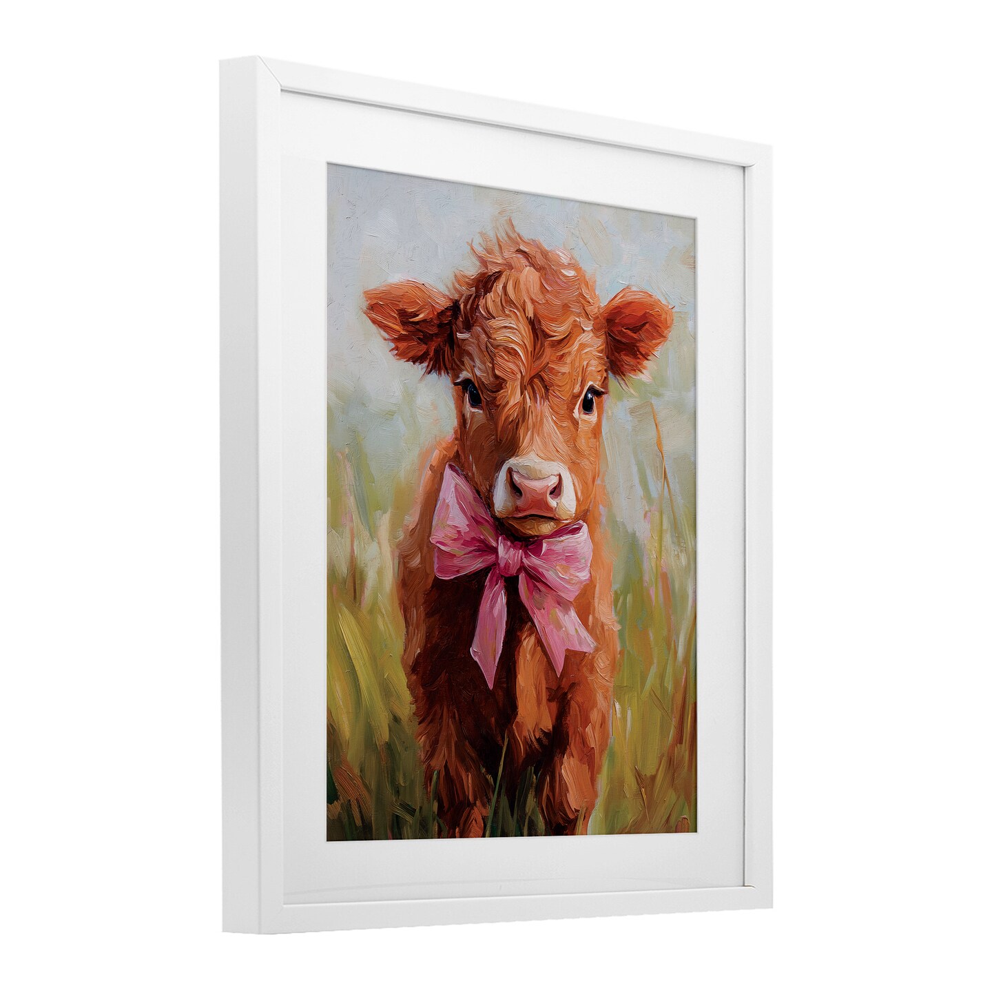 Stupell Industries Coquette Trotting Cow Framed Print Under Glass, design by Nina Blue