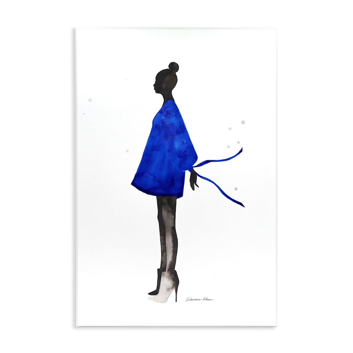 Stupell Industries Girl In Blue Dress Silhouette Wall Plaque, design by Simone Elum