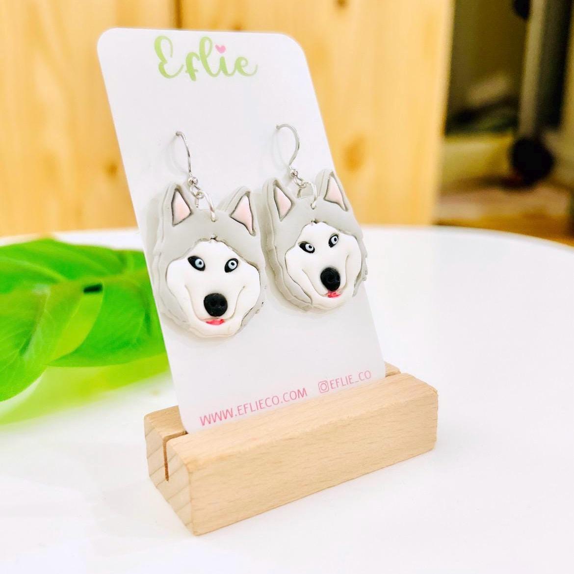 Siberian Husky Earrings: Polymer Clay Dog Breed Jewelry MakerPlace by  Michaels