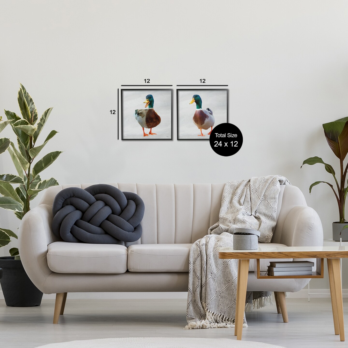 Stupell Industries Pair of Squawking Ducks 2pc Framed Giclee Set, design by Renel Peters