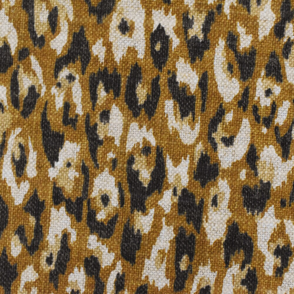 Brown-Black P Kaufmann Cheetah Print Linen Basket Canvas Decorating Fabric By the Yard