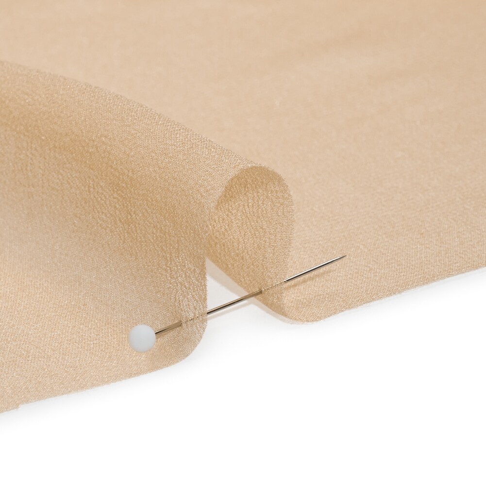 1 Yard Beige Solid Silk Georgette Fabric Lightweight Flowing Draping 53 Inch Width