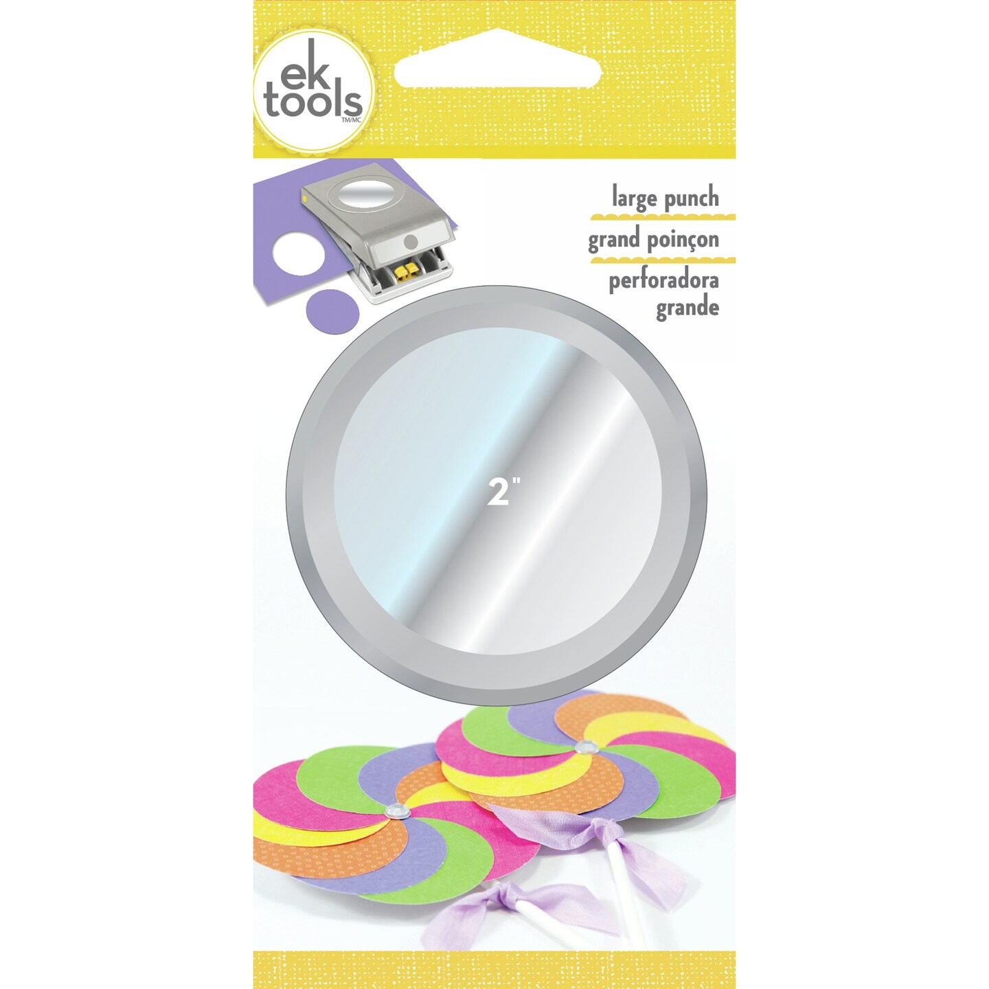 EK Tools Large Circle Punch, 2 inch with Safety Lock - Create Precise Circles with Paper or Cardstock - Hole Puncher for Handmade Cards, Scrapbooking, Gift Tags, DIY Cupcake Toppers, and Crafts