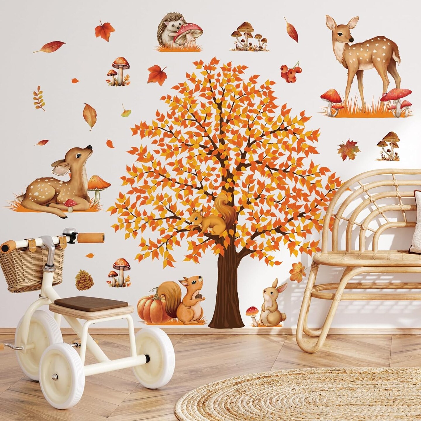 4 Sheets Large Tree Autumn Wall Decals (A)
