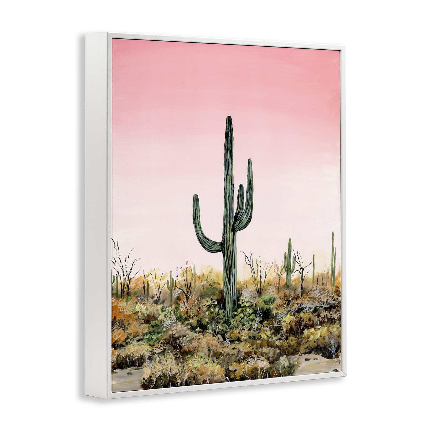 Stupell Industries Saguaro Glow Cactus Framed Giclee, design by Georgie Harrison