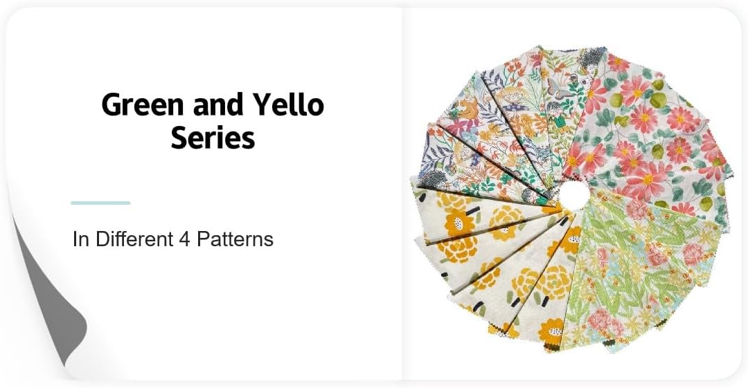 56-Piece Precut Fabric Squares 5&#x201D;x5&#x201D;,Charm Packs 5 Inch(Colorful)