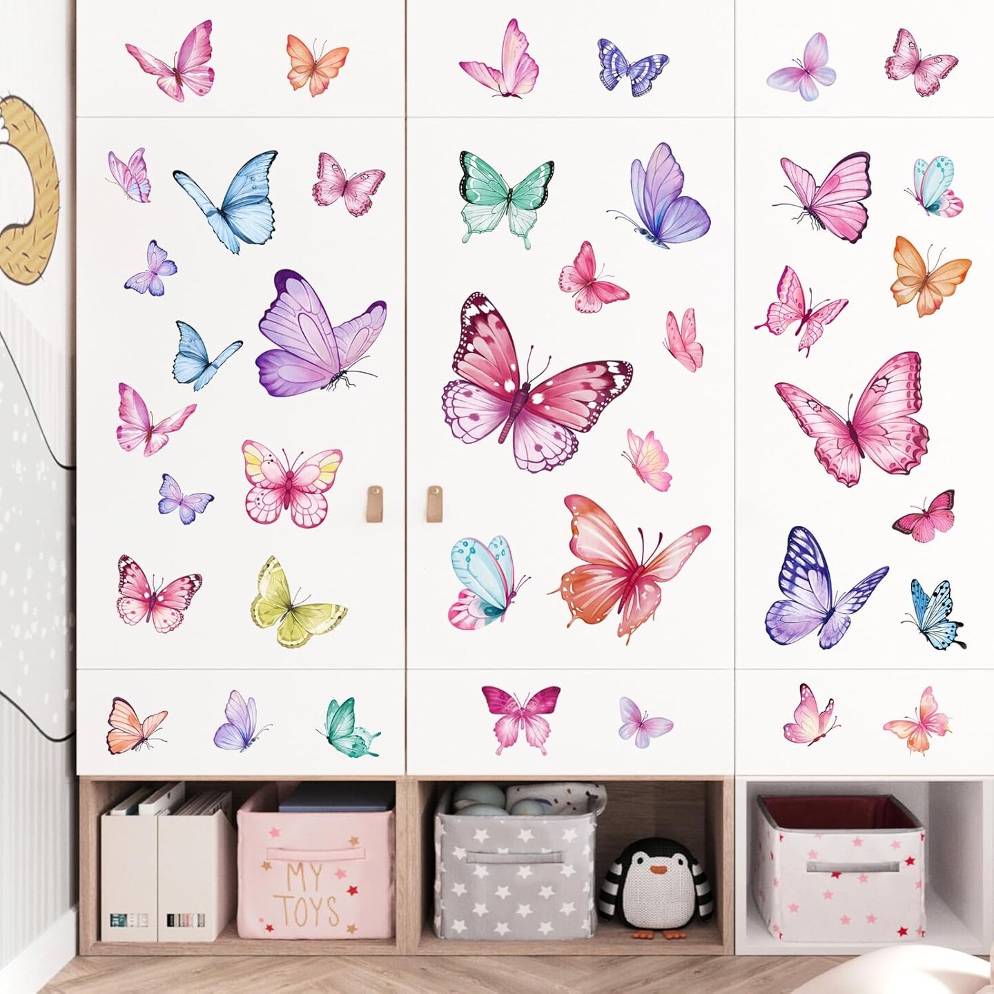 Watercolor Butterfly Wall Stickers Colorful Butterflies Peel (Multi)