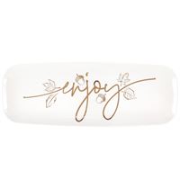 Elegant Thanksgiving &#x22;Enjoy&#x22; Plastic Serving Tray - Foil Stamping