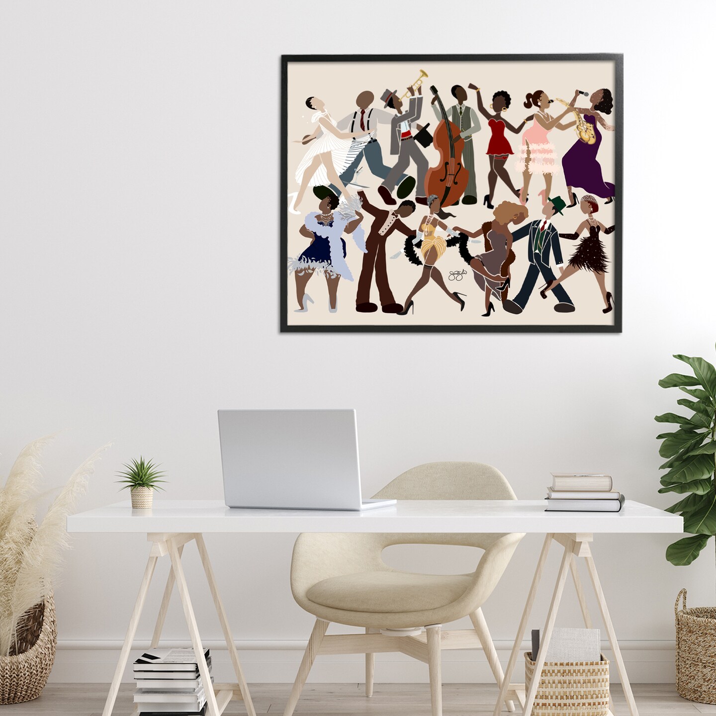 Stupell Industries Rhythm Jazz Dancers Framed Giclee, design by Sierra Siler